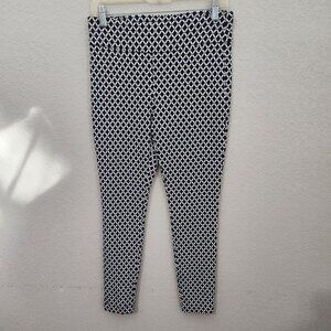 I.N.C. International Concepts Womens Black & White Geometric Print Stretch Pants